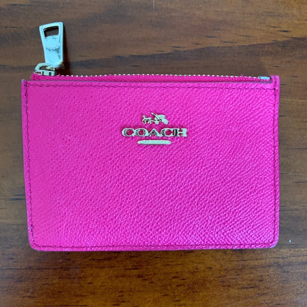 COACH Pink Mini Skinny ID Case/Wallet